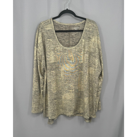 Lane Bryant Sweaters - Lane Bryant Sweater Womens 22/24 Metallic Gold Long Sleeve Tunic Top Stretch